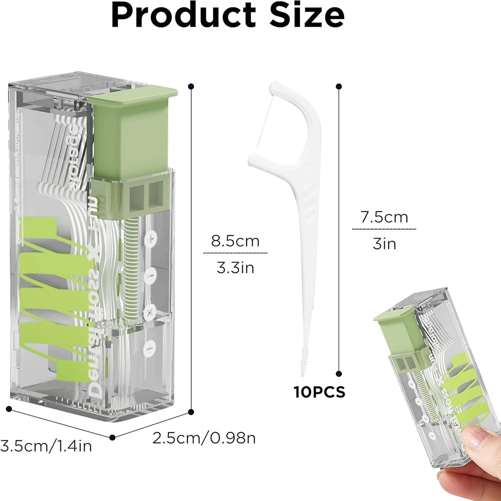 Auto Dental Floss Dispenser Small Hilo Protable Floss Picks Storage Box Refillable Toothpicks Teeth Cleaning Tool Tooth Pick