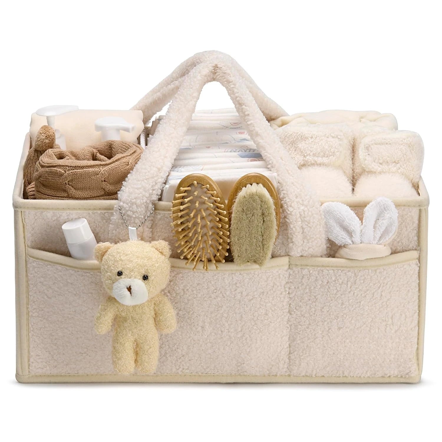 Baby Diaper Caddy Organizer Changing Table & Car Caddy, Nursery Diaper Storage Basket for Diapers & Wipes