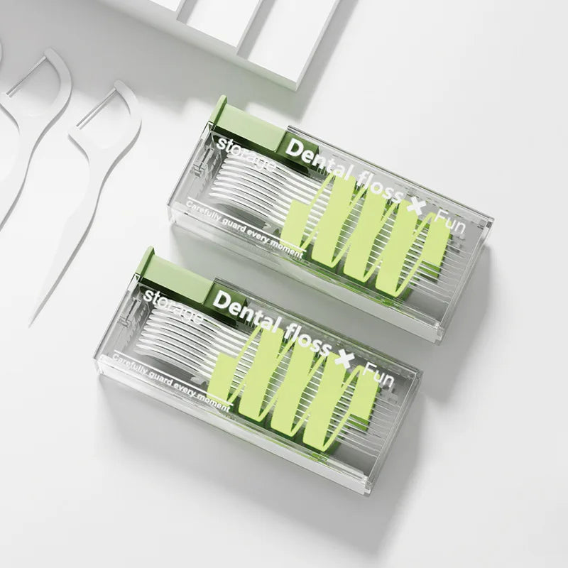 Auto Dental Floss Dispenser Small Hilo Protable Floss Picks Storage Box Refillable Toothpicks Teeth Cleaning Tool Tooth Pick
