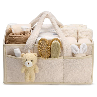 Baby Diaper Caddy Organizer Changing Table & Car Caddy, Nursery Diaper Storage Basket for Diapers & Wipes