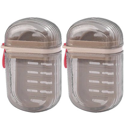 1-5Pcs Portable Soap Tray Leakproof Household Bathroom Drain Tray Bathroom Transparent Soap Box with Lid for Camping Traveling
