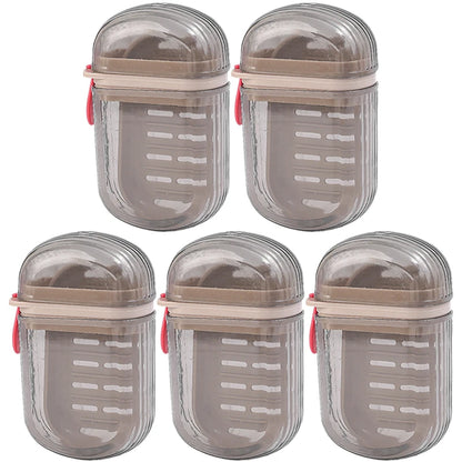 1-5Pcs Portable Soap Tray Leakproof Household Bathroom Drain Tray Bathroom Transparent Soap Box with Lid for Camping Traveling